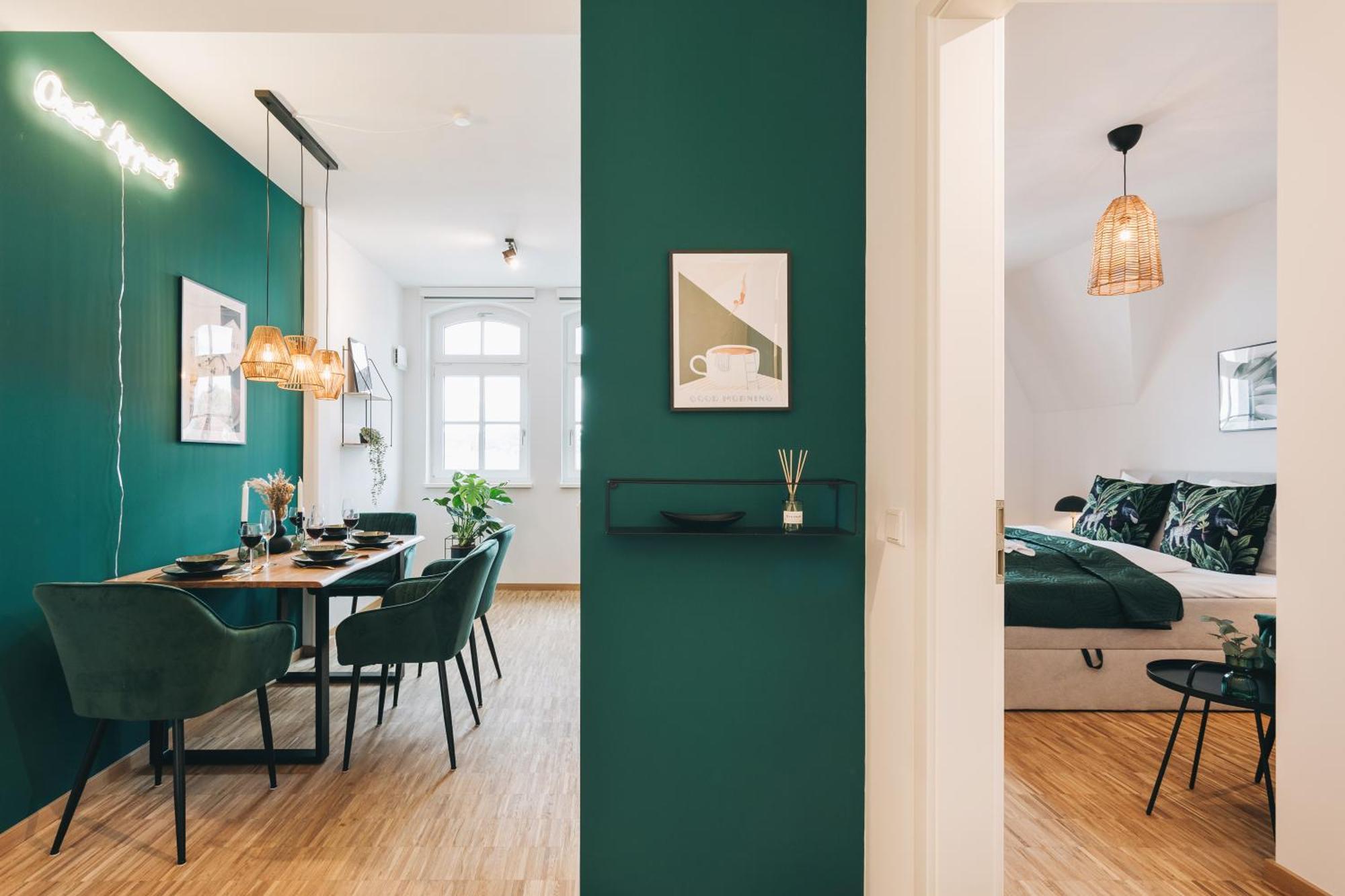 Oasis Appart - Wohnen In Dresden - Netflix - Tiefgarage - Dachterrasse Ruang foto